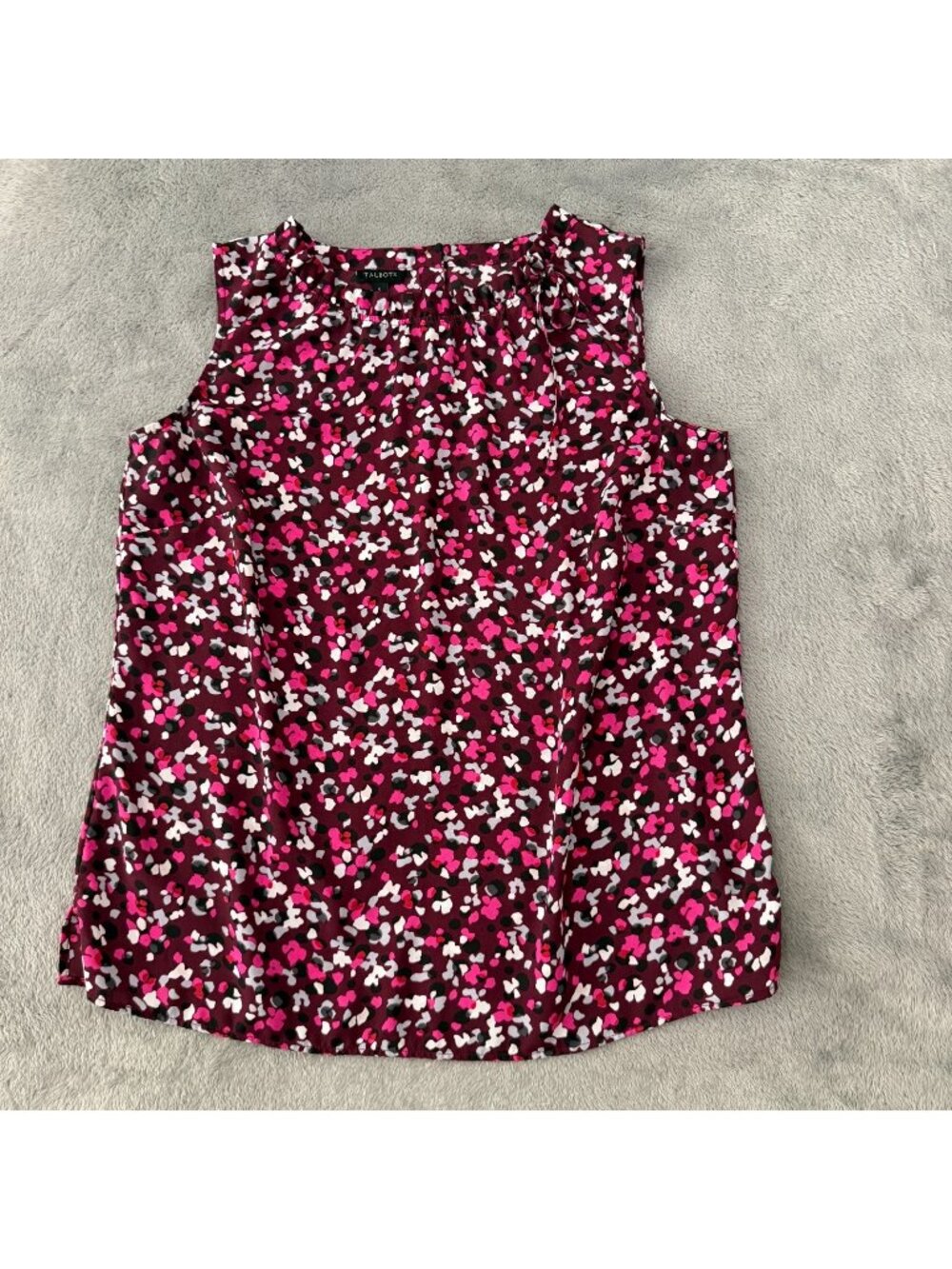 Talbots Burgundy Sleeveless Blouse Top Shirt SMALL Womens Career Business